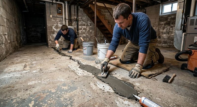 Cracked Basement Floor Repair in Tampa, FL
