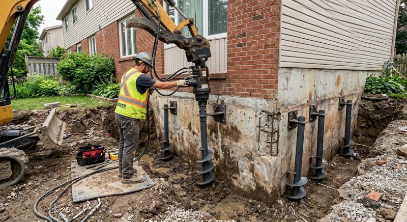 Helical Pile Installation in Greenville, SC